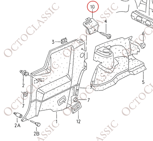VW Corrado Rear Seat Belt Cover Left Or Right Black 535868528 VW Corrado Rear Seat Belt Cover Left Or Right Black 535868528