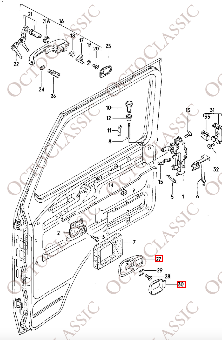 VW Door Pull Latch Cover Surround & Plate Black 111837239B VW Door Pull Latch Cover Surround & Plate Black 111837239B