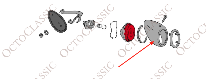 VW Beetle Snowflake Taillight Lens Bezel Left Or Right Primed 111-945-231 VW Beetle Snowflake Taillight Lens Bezel Left Or Right Primed 111-945-231