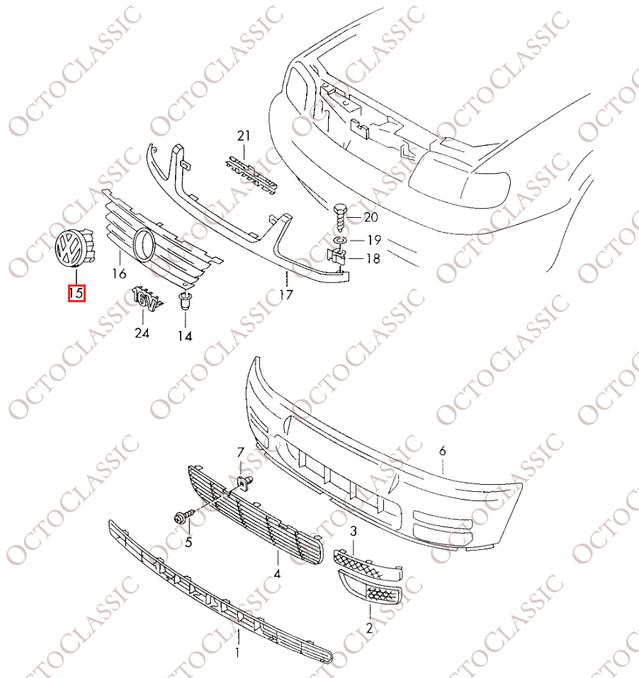 VW Corrado Facelift Grill Frontgrill Emblem G-Lader G60 Black 3A0853600 VW Corrado Facelift Grill Frontgrill Emblem G-Lader G60 Black 3A0853600