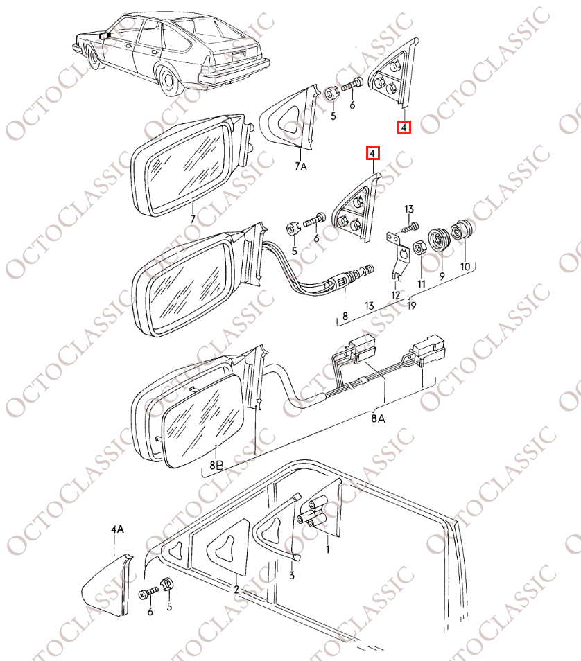 VW Passat Santana Door Side Mirror Cover Left Or Right Black 321837993A / 321837994 VW Passat Santana Door Side Mirror Cover Left Or Right Black 321837993A / 321837994