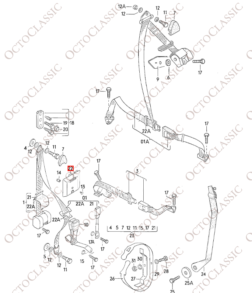 VW Rabbit Mk1 Convertible Seat Belt Cover Set Of 2 Left And Right Black 171857827C VW Rabbit Mk1 Convertible Seat Belt Cover Set Of 2 Left And Right Black 171857827C