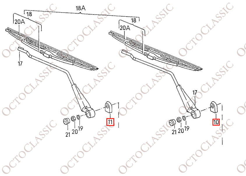 VW Transporter T3 Wiper Spindle Spacer Ring Pair Set Of 2 RHD Black 252955251 VW Transporter T3 Wiper Spindle Spacer Ring Pair Set Of 2 RHD Black 252955251